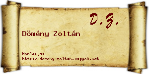 Dömény Zoltán névjegykártya