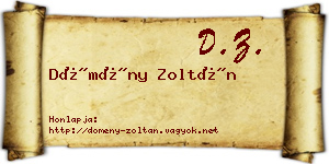 Dömény Zoltán névjegykártya