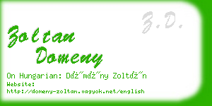 zoltan domeny business card